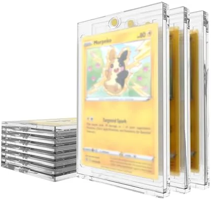 Mcbazel 10 Piezas Magnetic Trading Card Holder, Funda Magnéticas para Tarjetas de Juego 35PT con Protección UV Estuche Protector Transparentes de Tarjetas Duro para Cartas Foto, Magic, MTG,Poke