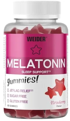 Weider Gominolas de melatonina, Sabor Fresa, 60 Unidades