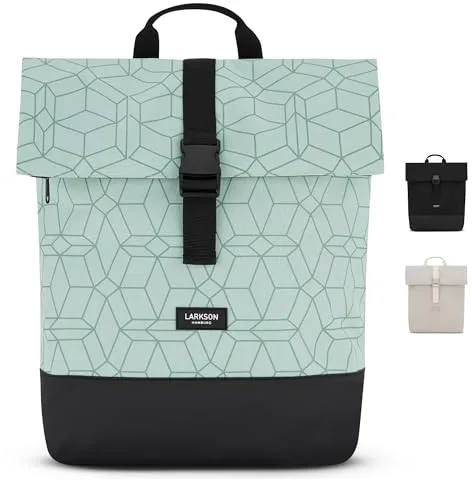 LARKSON Mochila Mujer y Hombre Verde - Tammo - Para Portátiles - Trabajo, Universidad y Viaje - Backpack Enrollable y Ligero - Repelente al Agua
