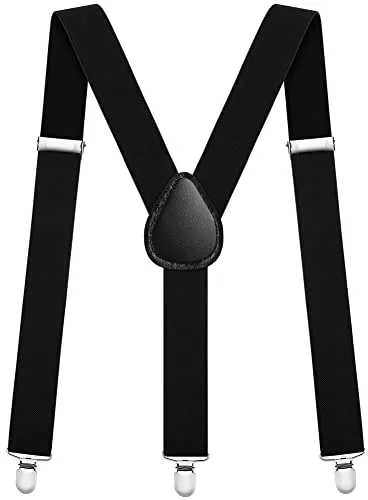Aomig Tirant para Pantalones Hombre, Tirantes Elegantes Retro y Forma Caballero, Adjustable con Clips Fuertes, Accesorio Traje para Business y Fiesta Boda, 35 mm Ancho