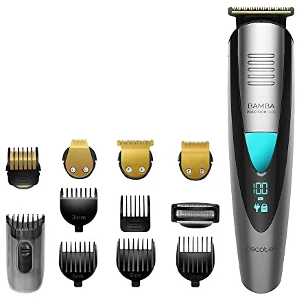 Cecotec Afeitadora Multifunción 5 en 1 Bamba PrecisionCare Pro. Batería de litio, Autonomía 60 mins, Waterproof, Cuchillas de Revestimiento de Titanio, IPX7, Modo con Cable
