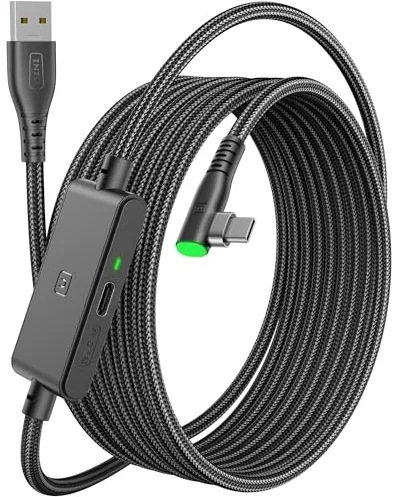 INIU Cable Link de 5m, Cable Link USB 3.0 a USB C con Meta Oculus Quest 3s, Quest 3 2 1, Quest Pro, Pico 4, PC Steam VR Accesorios, Transferencia de Datos de Alta Velocidad, Cable para Auriculares VR