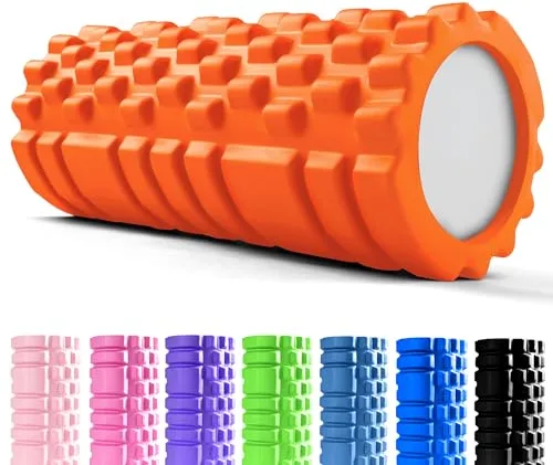 unycos - Rodillo para Masajes Musculares【33x14 cm】Resiste 130 kg | Cilindro de Espuma Dura para Fitness, Terapia con Foam Roller | Automasaje para Recuperación y Flexibilidad (Naranja)