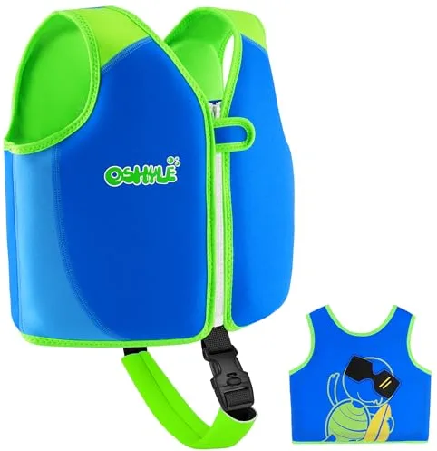 OSHYLE Chaleco de Natación de Neopreno de la Marca Premium para Niños - Flotador para el Aprendizaje de la Natación Ideal para Niños (Azul, S(1-3))
