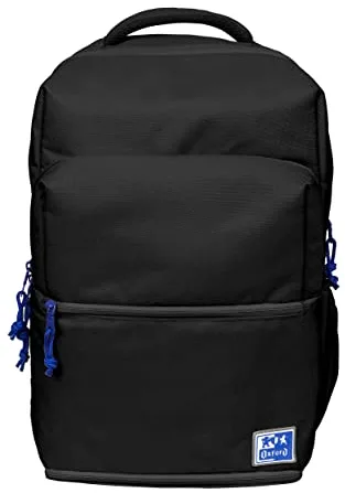Oxford B-Out, Mochila Escolar Unisex, 30L, 42cm, Bolsillo Acolchado para Portátil, Compartimento Isotérmico, Poliéster Reciclado RPET, Color Negro