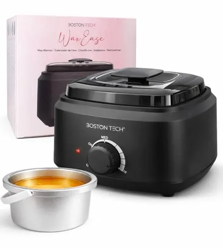 Calentador de Cera Profesional 500 ml Boston Tech HR101 | Calentador Cera Depilación Eléctrico con Temperatura Regulable | Fundidor de Cera para Perlas | Uso Facial y Corporal en Casa