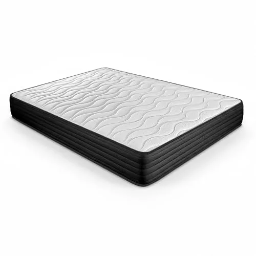 DUÉRMETE ONLINE - Colchón Viscoelástico Pocket Visco Reversible (Cara Invierno-Verano) Firmeza-Dureza Media-Alta, Grosor 20cm, Antiácaros, Antibacerias e Hipoalergénico, 90x190