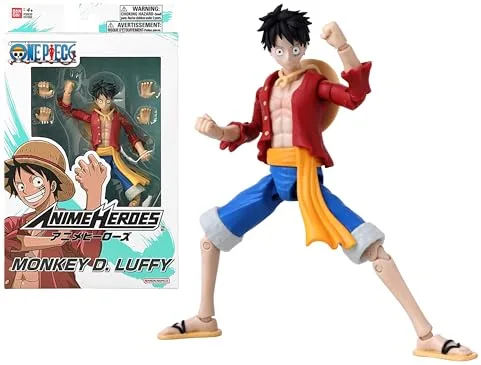 BANDAI Figura Anime Heroes de Luffy One Piece de 17 cm, Multicolor (Modelo 37008) - Coleccionable