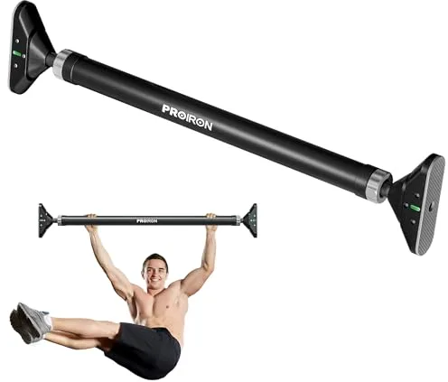 PROIRON Barra de tracción, Barra de Puerta, Ajustable de 72 a 97 cm, se Puede Montar sin Tornillos, Antideslizante, sujeción Segura, Asas de Espuma, Barra dominadas del Marco de la Puerta