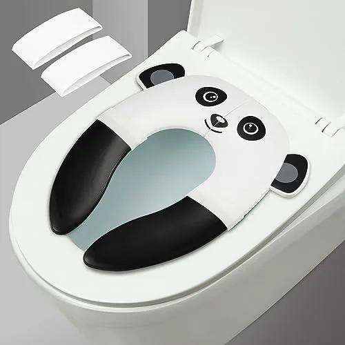 PandaEar Adaptador WC Niños | WC Portatil Niños | Reductor de Inodoro para Viajes y Entrenamiento de Baño | Ideal para Niños y Niñas (Blanco)