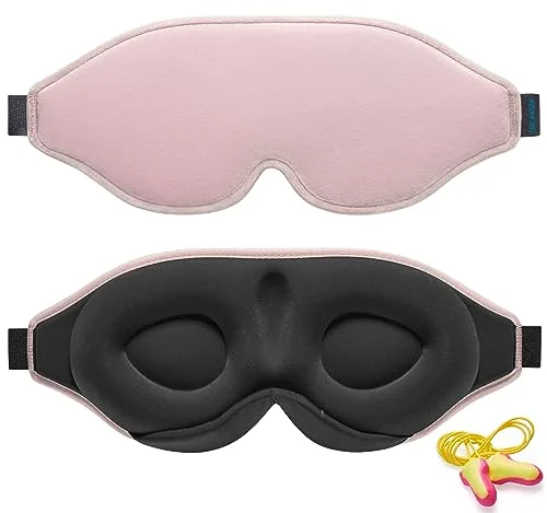 Antifaz para Dormir Innovador para Hombres y Mujeres, Máscara con Diseño que Bloquea la luz y la Claridad al 99.99%, para Dormir, Tomar una Siesta, Meditar, Descansar bien y Viajar(Rosa)