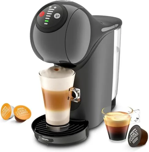 KRUPS GENIO S Máquina Multibebidas de cápsulas, Compacta, Alta Presión, XL Tamaños Ajustables, Espresso Impecable con Crema Gruesa en Sólo 30 Segundos, Parada Automática, KP243B10