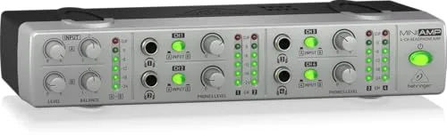 Behringer AMP800 V2 Ultra-Compacto Amplificador de Auriculares Estéreo de 4 Canales