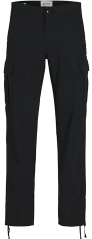 JACK & JONES Jpstkane Jjbarkley Cargo Pant Noos - Pantalones Cargo para Hombre, Negro, 34W x 32L