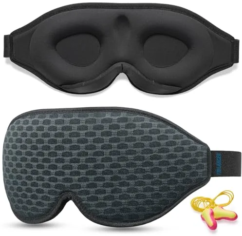 Antifaz para Dormir Innovador para Hombres y Mujeres, Máscara con Diseño que Bloquea la luz y la Claridad al 99.99%, para Dormir, Tomar una Siesta, Meditar, Descansar bien y Viajar