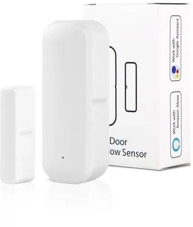 eMylo Sensor magnético de Puerta Inteligente, Alarma WiFi de detección de intrusión en Puertas y Ventanas, Compatible con Alexa .Google Assistant,App de notificación en Tiempo Real.