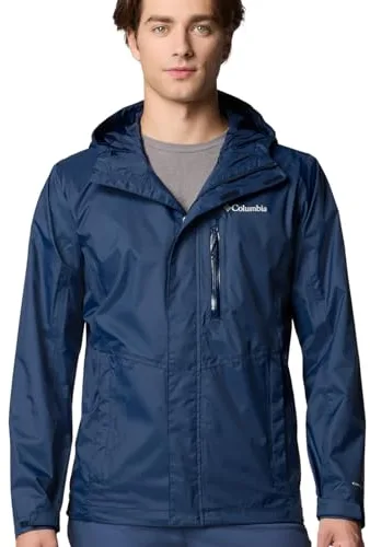 Columbia Pouring Adventure 3 Jacket, Chaqueta impermeable para la lluvia Hombre, Collegiate Navy, L