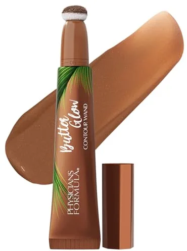 Physicians Formula Butter Glow Contour Wand, Bronceador Líquido para una Definición Instantánea, Nutritivo y Cremoso, Fácil Aplicación, Medium Deep