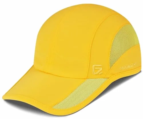 GADIEMKENSD Gorra Deportiva de Secado Rápido UPF50+ Ligera, Transpirable y Suave para Correr al Aire Libre, Gorras de Béisbol para Mujeres (Amarillo)