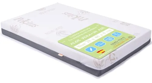 PEKITAS Colchón Minicuna 48x78 cm Grosor 8 cm Hybrido Reversible Doble Cara Funda Desmontable Lavable Dureza Firme Transpirable Anti-ahogo Cuna Colecho Bebé