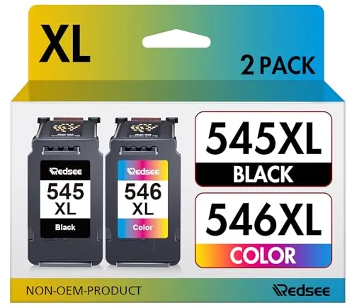 Redsee 545 XL 546 XL Cartuchos de Tinta Compatible Cartucho Tinta para Canon 545 y 546 XL PG-545XL CL-546XL para Canon Pixma TS3150 TS3151 MG2550S MG2550 MG2950 TR4550 TR4551 MX495 (Negra y Color)