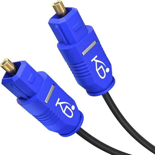 KabelDirekt – Cable TOSLINK Slim, Audio Óptico – 2m – Fibra Óptica para Barra de Sonido, Delgado 2mm (de Digital S/PDIF, Sistema Estéreo/Amplificador, Cine en Casa, XBO/PS4)