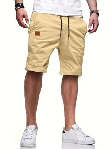 Tansozer Pantalones Cortos Hombre Verano Bermudas Pantalón Corto Casual Chino Shorts Hombre Ligero Transpirable Pantalones Cortos Algodón Cargo Hombre Leisure Shorts con Bolsillo Caqui L