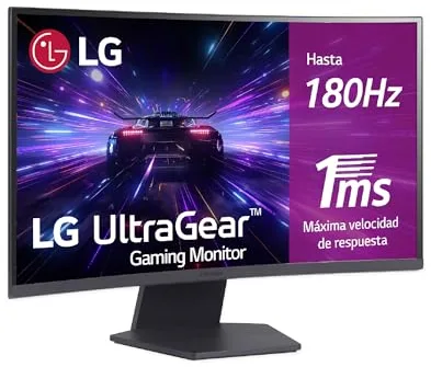 LG 27GS60QC-B - Monitor Gaming Ultragear, 27", VA, 2560x1440, 16:9, 180 Hz, 1 ms/FreeSync/Conectividad Universal, No Curvo, No Pivotable, Morado Grisáceo