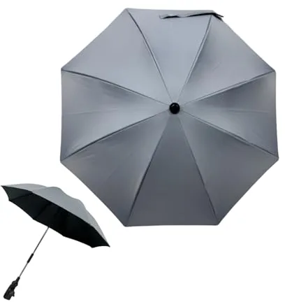 CaiTang Sombrilla Carrito Bebe Universal, Sombrilla para Cochecito de bebé, sombrilla Carro Bebe para Cochecito Anti UV con Abrazadera Ajustable, Gris