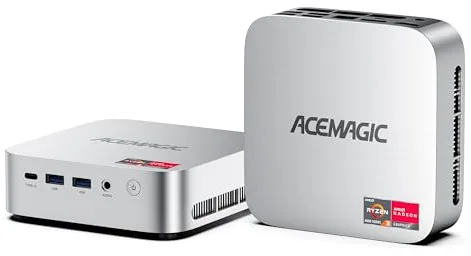 ACEMAGICIAN Kron Mini K1 Mini PC, AMD Ryzen 4300U, Windows 11 Pro Mini PC(4C/CT,3.7 GHz, Mejor 3500U/N150/N97), 16GB DDR4 256GB M.2 SSD, Mini Ordenador De Sobremesa para Negocios Oficina en Casa