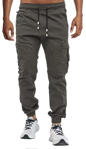 VMSUCIJ Pantalones Hombre Casuales Deporte Elásticos Joggers Largos Pants con Bolsillos Algodón Pantalón Deportivo,Gris 02,M
