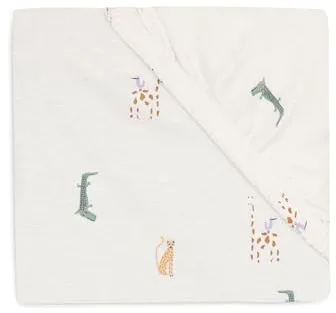 Jollein Sábana Bajera Ajustable de Punto, para Cuna Jungle Jambo, 60 x 120 cm, 100% algodón, Certificado Öko-Tex