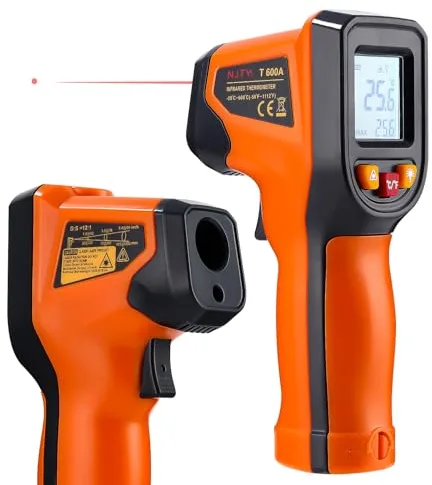 Toaren Termómetro Infrarrojo, -58~1112 ℉ (-50 ℃~600 ℃) Pistola de Temperatura Láser Digital Laser IR Sin Contacto con Pantalla LCD, Emisividad Ajustable, para Cocina Barbacoa Congelador Industrial