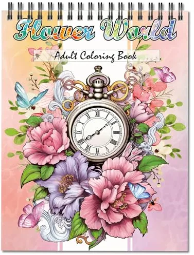 Jadeso Libro Colorear Adultos, 30 Patrones y Diseños únicos De Flores, Libro Para Colorear Adultos,Libros De Colorear Para Adultos, Encuadernación Espira, Tamaño A4 adultes