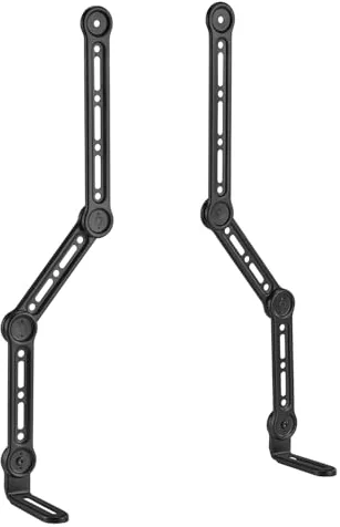 Maclean MC-335 Soporte Universal para Barra de Sonido hasta 15 kg | para Pantallas hasta 49" | Soporte de Altavoz Montaje en Pantalla Debajo o Encima | Brazos Ajustables | Compatible con VESA