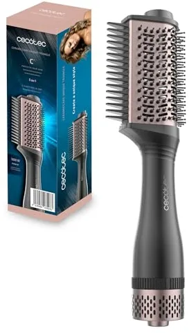 Cecotec Cepillo de Aire Triangular CeramicCare Unique Triangle. 1200W, Cabezal Cerámico, 5 Funciones, Cable 360º, Tecnología Iónica, Peinados Rápidos, Sin Frizz, Volumen Radiante