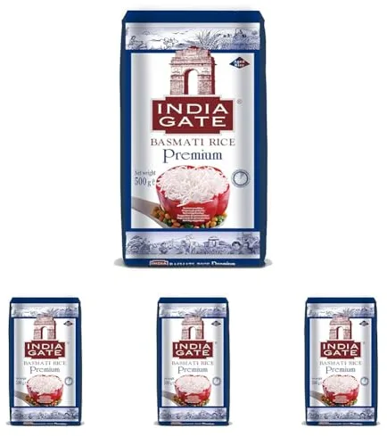 Indiagate Arroz Basmati 500 g (Paquete de 4)