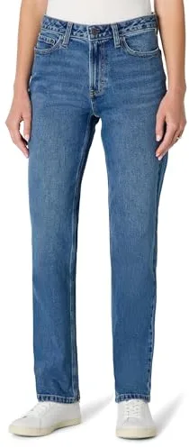 Amazon Essentials Vaqueros Rectos de Tiro Alto Mujer, Azul Medio Vintage, 42-44