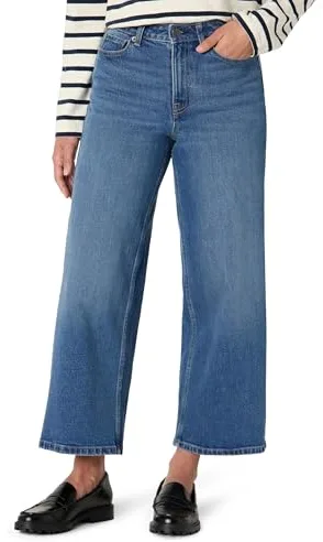 Amazon Essentials Vaqueros de Pierna Ancha, Tiro Alto y Baja Elasticidad Mujer, Azul Medio Vintage, 48