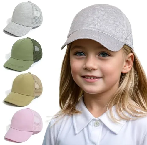 YANWANG Gorra de Béisbol de Bebé Transpirable Ajustable Sombrero de Sol del Niño Dinosaurio Color Sólido Gorras para Niños Niñas(Grey,M)