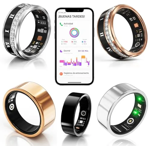 smartia - Anillo Inteligente 2026, Smart Ring para Hombre y Mujer, Anillo de Actividad Fitness con Tensiómetro, Anillo para Control de Salud Definitivo, Monitoriza Sueño, Estrés y Periodo Menstrual