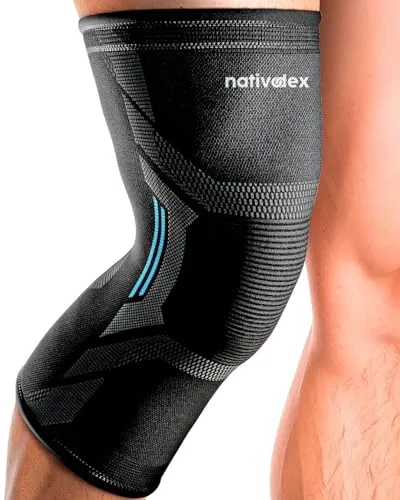 NativoDex Rodillera Estabilizadora de Sujeción Menisco y Ligamento - Rodillera Antideslizante de Compresión para Hombre y Mujer