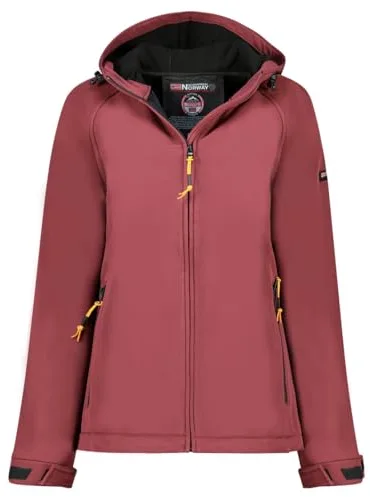 Geographical Norway Tamilalorama Lady – Chaqueta Softshell con capucha para mujer impermeable al aire libre – Chaqueta a prueba de viento resistente – Actividades al aire libre – Randonnee Ski otoño