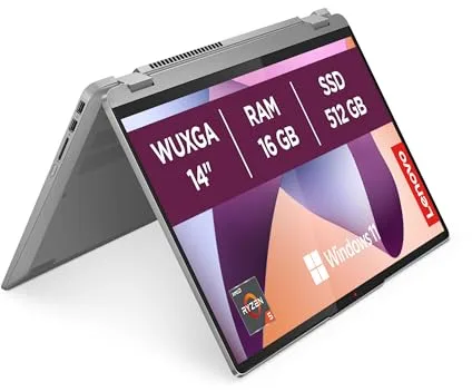 Lenovo IdeaPad Flex 5 Gen 8 Ordenador Portátil Táctil Convertible 14" WUXGA (AMD Ryzen 5 5625U, AMD Radeon Graphics, 16 GB RAM, 512 GB SSD, 60 Hz, Wi-Fi 6, Win 11 Home) Teclado QWERTY Español – Gris
