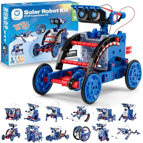 Sillbird 12 en 1 Solar Robot, Technic Robot Juguete para Niños, Juegos Educativos Ciencia Experimentos Construcciones, Regalo Creativo para Niños 8 9 10 11 12 Años (190 Piezas)