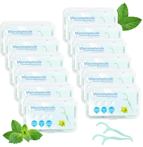 Hilo dental 600 Piezas con Favor de Menta, Arcos Dentales,Palillos de Dientes, Hilo Dental con Mango,Dental Floss con Estuches Portátiles