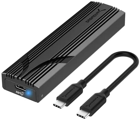 SABRENT Carcasa USB C NVMe, Caja SSD M.2 sin Herramientas para 2230-2280, Adaptador USB 3.2 Gen 2 de 10Gbps, refrigeración de Aluminio, Caja Externa de Unidades M.2 para SSD NVMe (EC-PNVO)