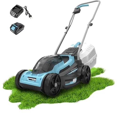 Cecotec Cortacésped de Batería Terrenator E1 Liberty. Motor sin Escobillas Brushless, Funciona con una Batería 21V 4Ah, Altura de Corte Regulable, Ancho de 32cm, 3in1 con Mulching