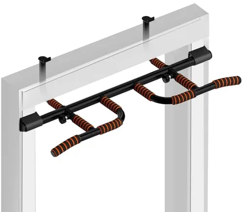 DH FitLife Barra de dominadas para puerta sin tornillos, pull up bar con múltiples agarres, soporta hasta 200 kg, gimnasio en casa, ejercicio espalda y brazos, para marcos de 65 a 92 cm