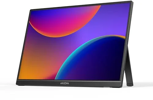 ARZOPA 16.0" 2.5k Monitor Portátil, Pantalla Portatil HDR 2560x1600, 8bit QHD, Monitor Portátil USB-C HDMI para Portátil, 16:10 IPS, Soporte Unipolar para Mac PC PS4/5 Xbox Switch Z1RC